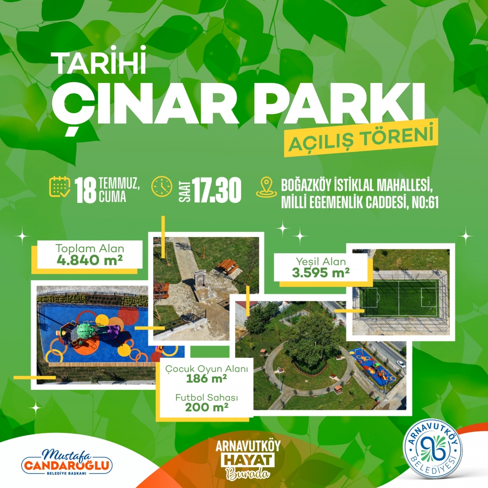 Tarihi Çınar Parkı açılış